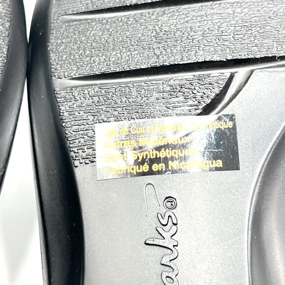 Clarks Womens Size 8.5M Dark Blue Leather Slip On Mules Clogs Shoes - Picture 13 of 15